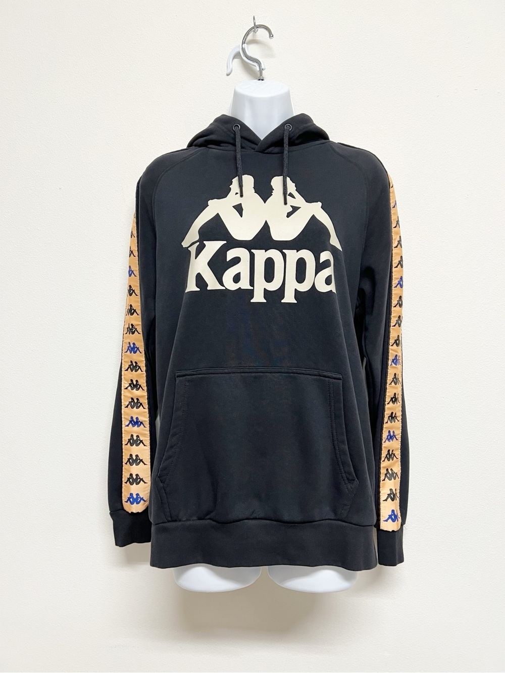 Kappa Mens Black Orange Printed Omino Logo 222 Banda Hurtado 3 Hoodie Size M
